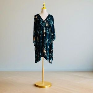 0027/ Short  Kaftan Dark Green Color